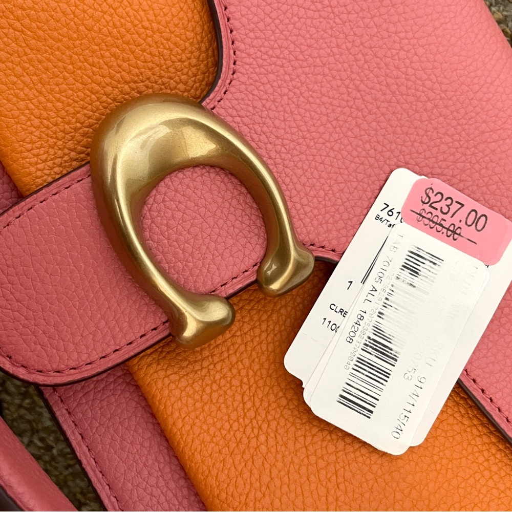 NWT COACH Tabby Orange and Pink Shoulder Bag - Picture 3 of 6